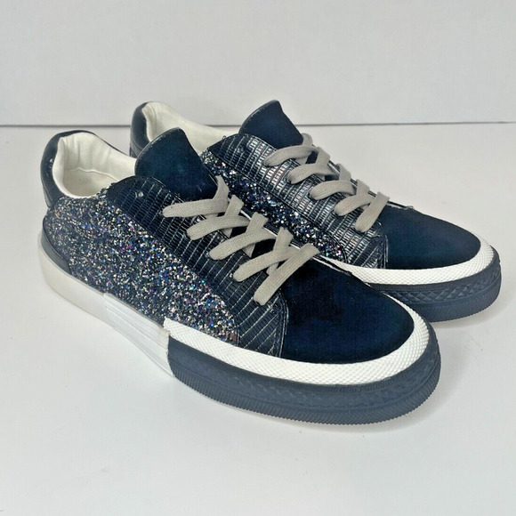 Steve Madden Womens Embark Black Glitter Low Top Fashion Sneaker Size 8.5 - Picture 9 of 9